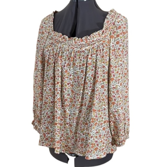 2/$30 Cynthia Rowley Floral Peasant Top Size Large - Picture 2 of 16